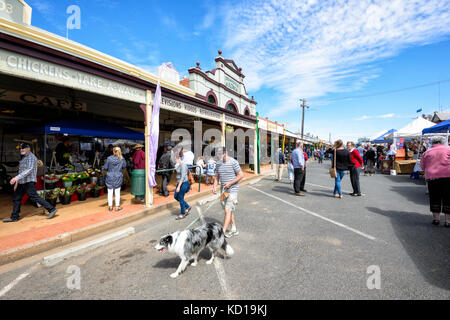 Street Market at the small rural town of Lockhart, New South Wales, NSW, Australia Stock Photo
