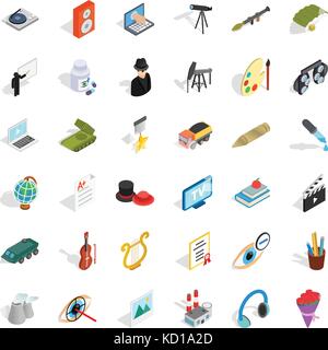 Labor icons set, isometric style Stock Vector