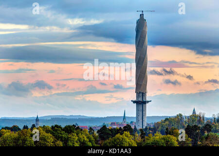 Test tower for elevators in Rottweil, Baden-Wuerttemberg. Stock Photo