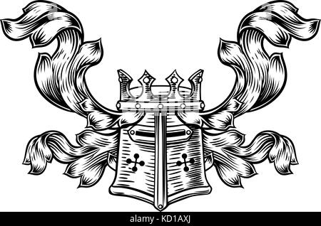 Helmet Heraldic Crest Stock Vector