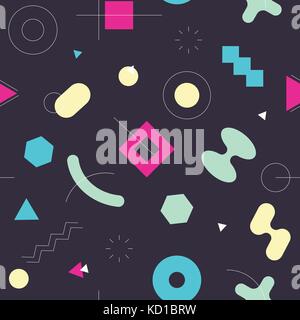 Memphis style seamless abstract geomertic pattern - modern material design background Stock Vector