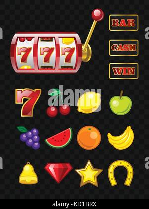 Set of game machine objects - vector realistic isolated clip art Stock Vector