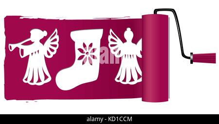 Christmas paint roller Stock Vector