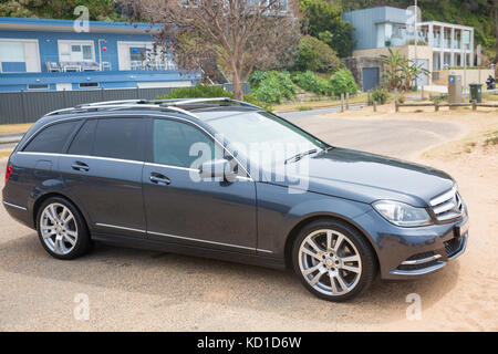 2013Mercedes Benz class c250 CDI wagon estate car in tenorite grey parked in Sydney Stock Photo