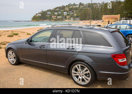 2013Mercedes Benz class c250 CDI wagon estate car in tenorite grey parked in Sydney Stock Photo