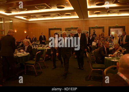 Athens, Greece. 09th Oct, 2017. Entrance of Prokopis Pavlopoulos, President of Hellenic Republic, for the EU-Eurasia-China Business Summit. Credit: Dimitrios Karvountzis/Pacific Press/Alamy Live News Stock Photo