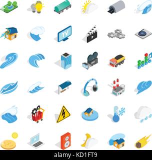 Vigor icons set, isometric style Stock Vector