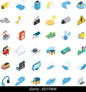 Vitality icons set, isometric style Stock Vector