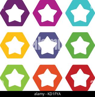 Star icon set color hexahedron Stock Vector Image & Art - Alamy
