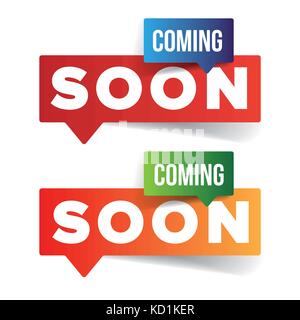 Coming soon button speech bubble Stock Vector