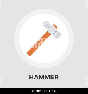 Hammer Icon Vector. Flat icon isolated on the white background. Editable EPS file. Vector illustration. Stock Vector