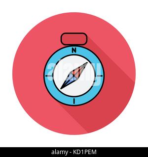 Compass. Single flat color icon on the circle. Vector illustration. Stock Vector