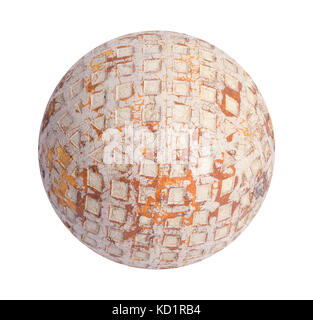 Old Wooden Golf Ball Cut Out on White. Stock Photo