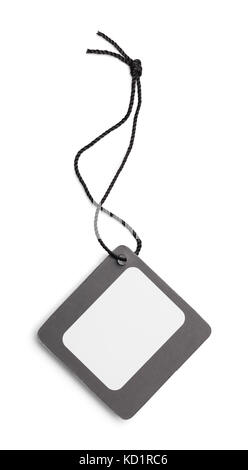 Square Black Retail Tag Isolated on a White Background. Stock Photo