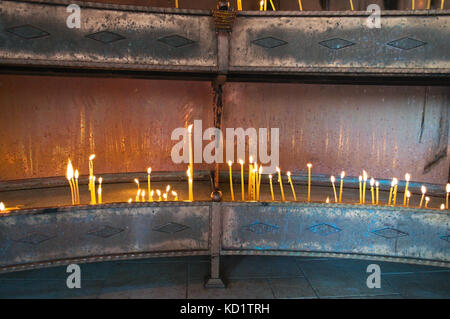 Place for lightning candles in monastery, serbia Stock Photo