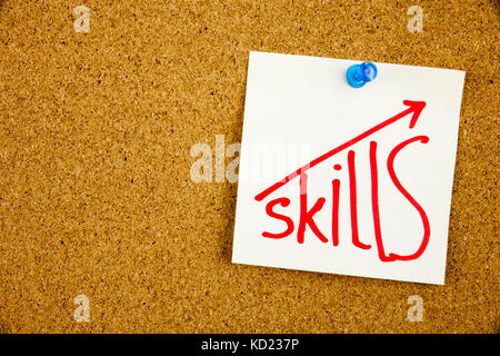 Skills written on sticky note pinned on pinboard Improve Your skills Businnes Concept Stock Photo