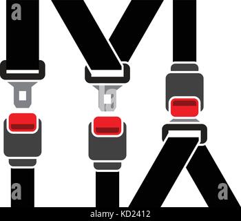 Safety seatbelt icon - diagonal and straight line Stock Vector