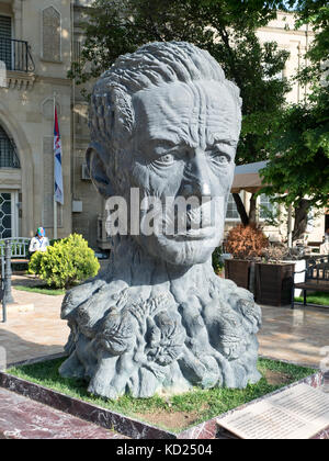 Statue depicting poet Aliagha Vahid in the Old City of Baku, Azerbaijan Stock Photo