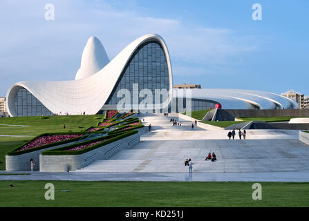 Baku, Azerbaijan : Heydar Aliyev Centre building complex designed by Iraqi-British architect Zaha Hadid. Stock Photo