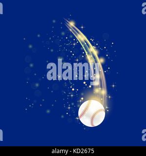 Flying Baseball Ball Stock Vector