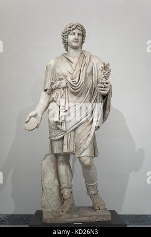 Naples. Italy. Farnese Lar, colossal Roman statue, 2nd century A.D. , from the Terme di Caracalla. Museo Archeologico Nazionale di Napoli.  Lare Stock Photo