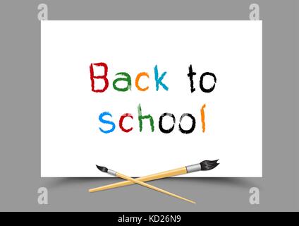 drawing back to school on paper Stock Vector