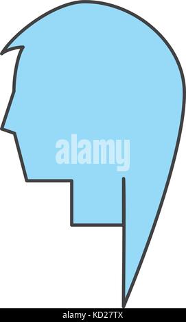 flat line colored  pictogram  woman head   over white background  vectr illustration Stock Vector