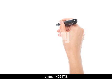 hand holding marker Stock Photo