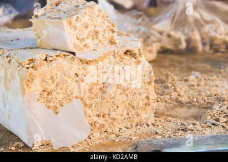 Turron or nougat sweets.Winter holidays sweets.Traditional Christmas sweets. Stock Photo