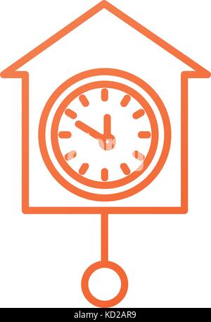 vintage clock pendulum decoration office element Stock Vector