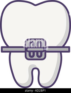 tooth with bracket icon over white background vector illustration Stock ...