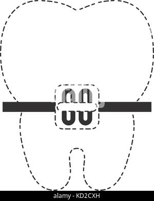 tooth with bracket icon over white background vector illustration Stock ...