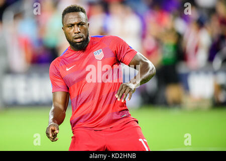 United States forward Jozy Altidore (17) warms up before the Men's International Soccer World Cup Qualifier match between Panama and the United States at Orlando City Stadium in Orlando, FL. Jacob Kupferman/CSM Stock Photo