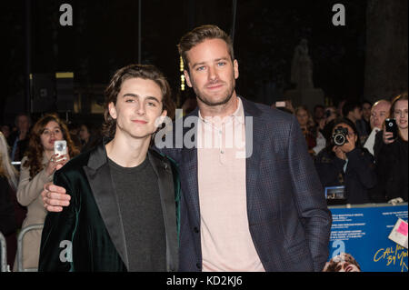 Timothée Chalamet and Armie Hammer walking on the red carpet during the  90th Academy Awards ceremony, presented by the Academy of Motion Picture  Arts and Sciences, held at the Dolby Theatre in