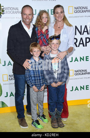 Hollywood, California, USA. 9th Oct, 2017. Kerri Walsh Jennings, Casey Jennings, Joseph Jennings, Sundance Jennings and Scout Jennings arrives for the premiere of the film 'Jane' at the Hollywood Bowl. Credit: Lisa O'Connor/ZUMA Wire/Alamy Live News Stock Photo