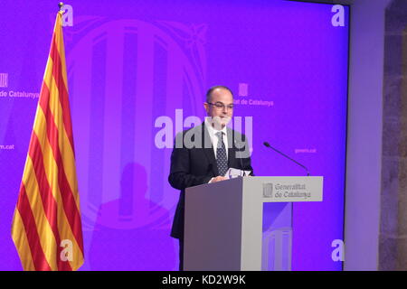 Barcelona, Spain. 10th Oct, 2017. Politician Jordi Turull during a press conference in Barcelona on Tuesday, 10 October 2017 Credit: Gtres Información más Comuniación on line, S.L./Alamy Live News Stock Photo