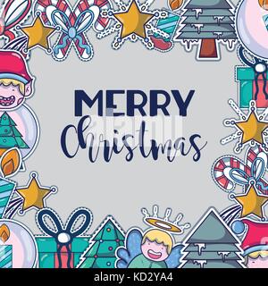 merry christmas happy celebration design Stock Vector