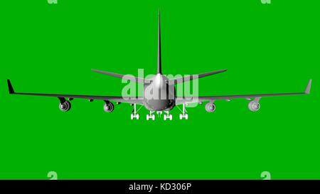 isolated white 3d rendering of an airplane on a green background Stock ...