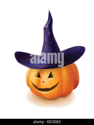 Realistic vector Halloween pumpkin. Stock Vector
