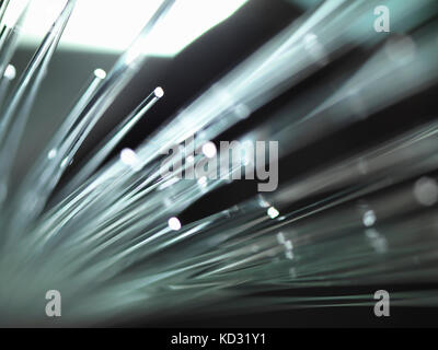 Fibre optics carrying data, close-up Stock Photo