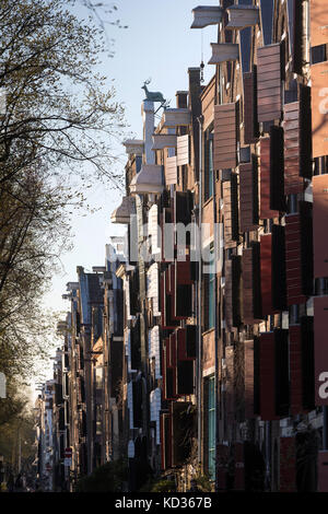 Shuttered houses on the Brouwersgracht in Amsterdam Stock Photo