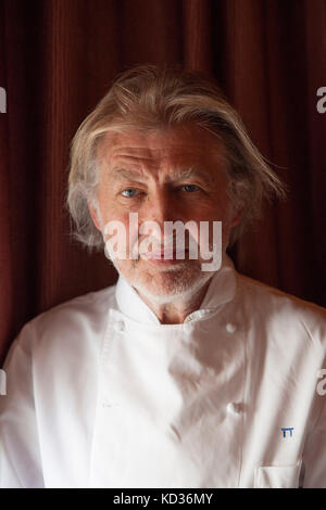 The famous cook Pierre Gagnaire in his restaurant in Paris Stock Photo