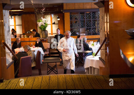 The famous cook Pierre Gagnaire in his restaurant in Paris Stock Photo