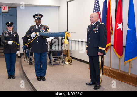 U.S. Army Col. Stephen B. Owens was promoted to brigadier general during a ceremony at The Adjutant General’s Office in Columbia, S.C., Dec. 6, 2015.  Owens currently serves as director of Joint Staff, overseeing and directing the administration of all South Carolina National Guard Joint Staff programs supporting South Carolina domestic response and homeland defense contingency operations. (U.S. Army National Guard photo by Sgt. Brian Calhoun, 108th Public Affairs/Released)  Stock Photo