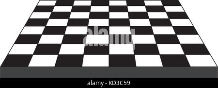 Empty chess board, perspective view Stock Vector