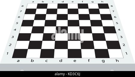 Empty chess board, perspective view Stock Vector