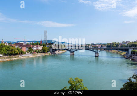 View over the city and River Rhine, Basel (Basle), Switzerland Stock Photo