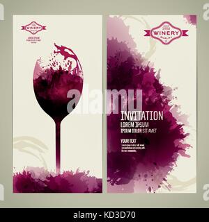 Invitation template for event or party. Suitable for tasting events or wine presentation.	 Stock Vector