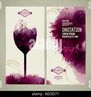 Invitation template for event or party. Suitable for tasting events or wine presentation.	 Stock Vector
