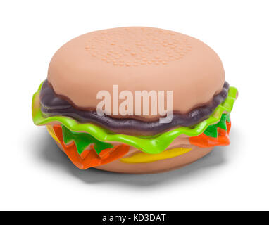 Cheeseburger Dog Squeaky Toy Isolated on White Background. Stock Photo